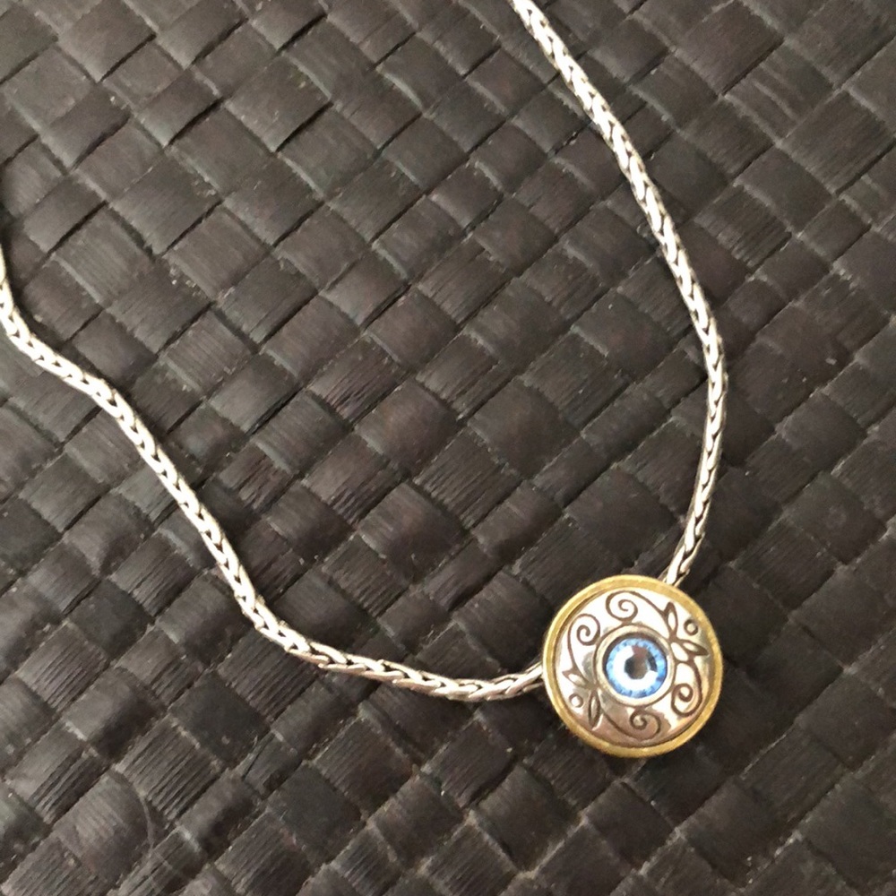 Brighton Silver Necklace with Blue Stone
